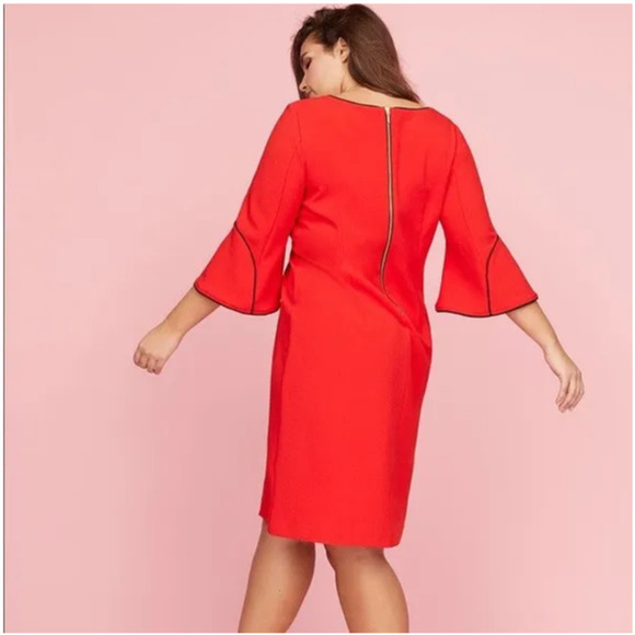 Lane Bryant red bell sleeve dress - Picture 2 of 8